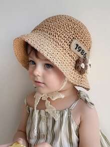 Toddler Summer Breathable Sun Ion Hat, Fashion Girl Baby Sun Visor Beach Bucket Hat