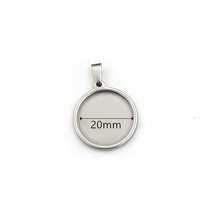 2 bucăți pandantiv din oțel inoxidabil Setare de bază goală pentru cabușoane de 20-40 mm, tavă cu lunetă, accesorii pentru bijuterii DIY