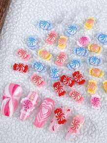 20/40 Peças Acessórios de Unhas de Desenho Animado Kawaii Dopamina, Doces Simulados, Artesanato Minúsculo, Encantos Comida DIY Resina Arte Decorações