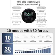AXH. EMS肌肉刺激器、腹肌训练器、腹肌塑形器、电子塑形腰带、健身按摩器材、USB充电式 - 黑色 - 查看 5