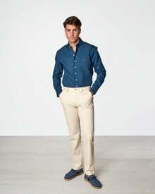 Spagnolo MEN'S BEIGE-BEIGE GABARDINE CHINO PANTS - Beige - View 1