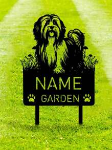 HELLOYOUNG 1PC Custom Havanese Metalen Memorial Garden Stake Gepersonaliseerde Huisdier Graf Marker Naambord Herinneringsstaak Decor Hond Verlies