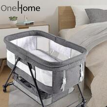 ONEHOME | Cuna de Viaje para Bebé, Moisés para Bébé con 4 Ruedas, Cuna Cama para Bebe Plegable con Red Lateral Transpirable y Cesta de Almacenaje, Colchón y Mosquitera Incluidos - 1 - Ver 6