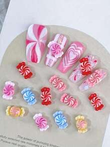20/40 Peças Acessórios de Unhas de Desenho Animado Kawaii Dopamina, Doces Simulados, Artesanato Minúsculo, Encantos Comida DIY Resina Arte Decorações
