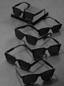 6pcs Unisex Combination Pack, 4pcs, 3pcs Set, 1pc Round Frame, 1pc Square Frame, 1pc Oversized Square Frame, Y2K Square Casual Retro Beach Fashion Sunglasses, Suitable For Daily Wear, All Seasons