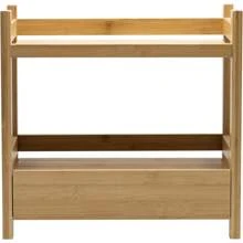 2-Tier Bamboo Countertop Shelf With Hidden Drawer - Makeup Organizer - Multi-Purpose Storage For Skincare, Toiletries, Desktop - Display Stand Shelf For Bathroom Vanity Counter, Kitchen, Office - 2 - Xem 7