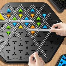 Logic Thinking Development Rope Challenge Desk Game Toy, Interactive Triangle Chess Game To Enhance Focus - Multicolor - View 4