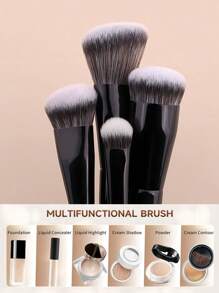 Set de 4 piezas de brochas de maquillaje que incluye brocha para base, brocha de sombra de ojos, brocha para polvo y brocha de contorno, de nuevo estilo
