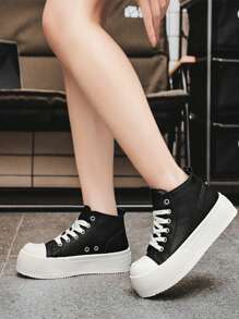 Zapatos de skate con suela gruesa tipo Derby, unisex, de entresuela alta y versátiles para uso casual, transporte y estudiantes, para todo el año