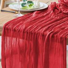 1 Gói Khăn Trải Bàn Vải Phô Mai Đỏ, Khăn Trải Bàn Vải Gạc 10Ft Trang Trí Khăn Phô Mai Cưới Mộc Mạc Cho Tiệc Sinh Nhật Tiệc Cưới, Tiệc Giáng Sinh, Trang Trí Ngày Của Mẹ - Đỏ - Xem 2