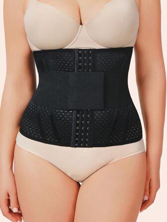 1 件女士腰部训练带，纽扣设计，方便穿脱，适合日常运动装