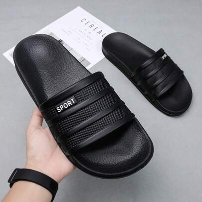 HISQIM Men's Sandals, Simple And Fashionable Men's Beach Slippers, Home Slippers, Shower Shoes, Indoor Slippers, Bathroom Sandals, Ultimate Comfort, Lightweight, Non-Slip, Easy To Clean Suitable For Teen Summer Casual Or Outdoor Athletic Or Vacation Travel Or Graduation Gifts Or Birthday Dress Accessories
