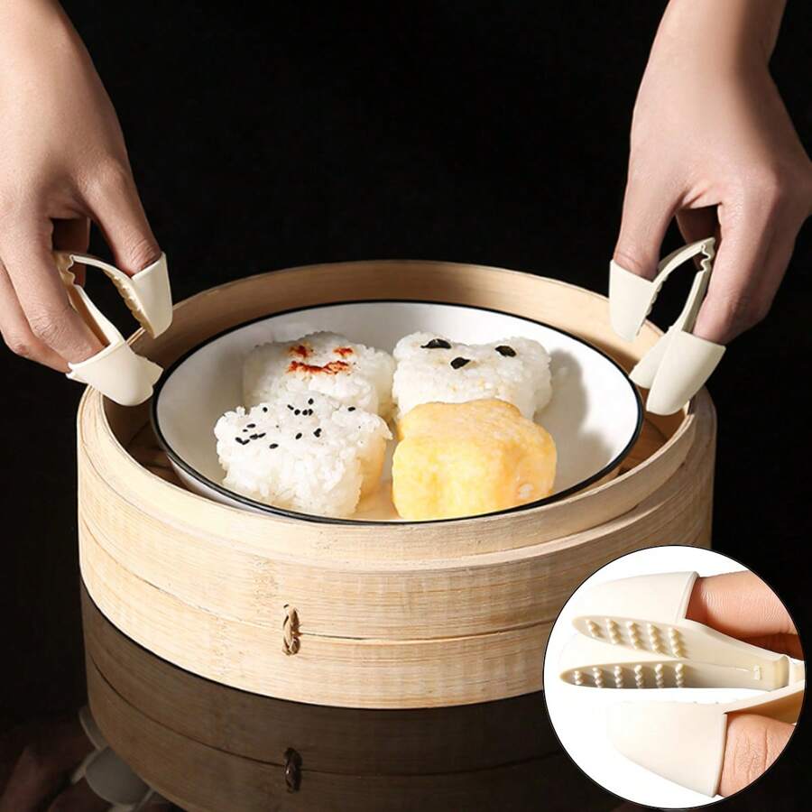 1 Set Silicone Thumb Heat-Resistant Clip, Non-Slip Finger Sleeve For Microwave Oven & Baking, Heat-Resistant Kitchen Tongs