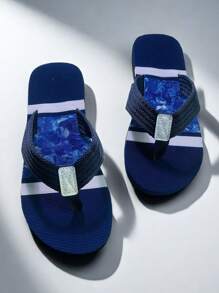 Men's Flip Flops, Fashion Color Block Slippers, Summer Thick Bottom Anti-Slip Soft Sole Personalized Men Sandals, Casual Shoes Men, Men's Flip Flops Outdoor Fashion Slip-On Beach Shoes