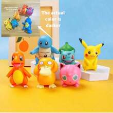 pokemon Set decorativo de 6 piezas de toppers para pastel de Pikachu Pokeball, ideal para mesa de postres y redes sociales
