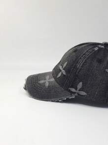 1pc Tie-Dye Washed Soft Crown Baseball Cap, Unisex Distressed Brim Design Vintage Hat, Fashionable Travel Windproof Cap, Suitable For Men And Women - Q - View 3