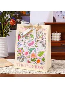 6件复古礼品手提袋母亲节情人节礼物包装袋复古轻奢白牛皮压花礼品袋生日礼物包装纸袋高颜值女神节手提袋 - 彩色 - 查看 5