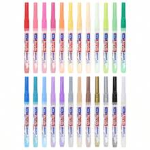 Set de 12piezas/24piezas Marcadores acrílicos de punta suave de presión, apilables, de secado rápido y opacos, adecuados para pintura en rocas, lienzos, madera, vidrio, gesso, cerámica, telas, plásticos, huevos, scrapbooking, kit de suministros de pintura artística