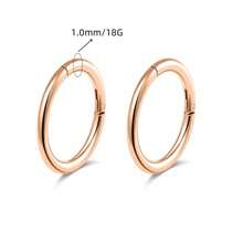 2PCS 18G-16G Aço Inoxidável Anel Clicker Sem Costura Lábio Nariz Daith Cartilagem Helix Tragus Anel de Arco