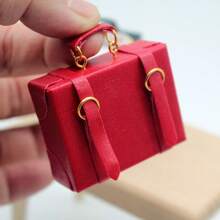 4 Colors Mini Suitcase, Mini Briefcase, Mini Handbag, Faux Leather Suitcase, Decorative Ornaments, Miniature Model, Dollhouse Accessories, Micro Landscape Decor, Photography Props, Pretend Play Toy