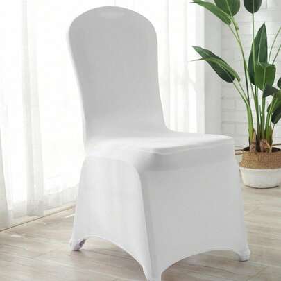 Trintion 50Pcs Wedding Chair Covers White Chair Covers Spandex Stretch Washable White Chair Covers For Wedding Banquet Celebration Dining Party