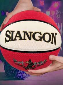 SIANGON Basketball Gift For Women, PU Basketballs With Dotted Surface, Anti-Slip & Moisture Wicking, Soft Texture, Sports Training - Red and White - View 2