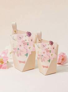 5pcs Niche Creative Floral Bouquet European Style Wedding Favor Boxes, High-End Engagement/Marriage Return Gifts Boxes For Lipstick, Necklace, Small Items