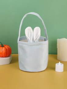 1 件可爱可折叠兔子手提包，带兔耳朵，可重复使用的复活节彩蛋和糖果礼品篮，非常适合礼品包装、派对礼品、糖果储存、婚礼、生日 - 彩色 - 查看 8