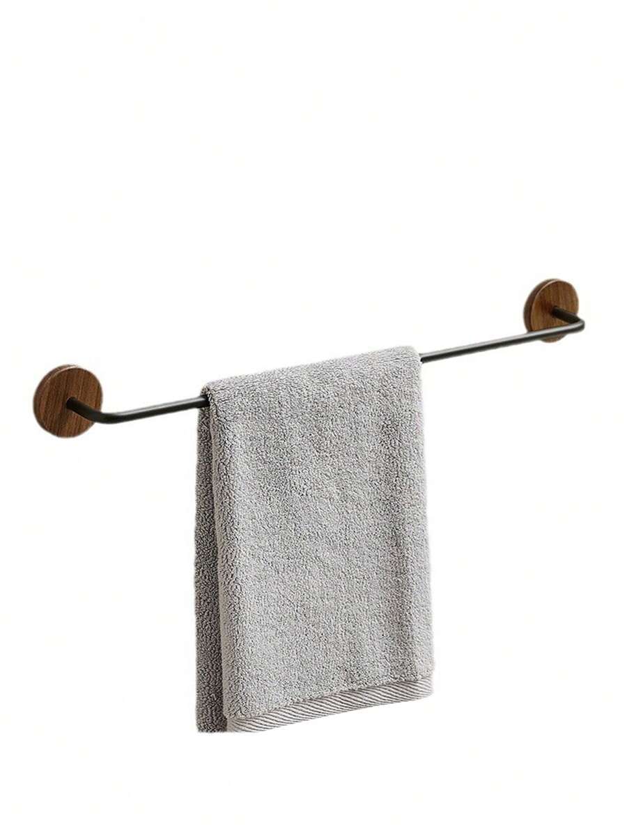 1 pieza Estante para toallas, portador de pantuflas y estante de almacenamiento sobre la puerta, sin necesidad de taladrar, de madera de nuez - Multicolor - Ver 1