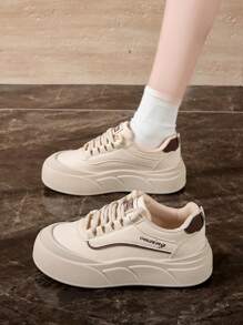 Zapatos casuales de mujer con suela gruesa, sencillos y elegantes, versátiles, ligeros y antideslizantes para uso al aire libre, hiking, running y deportes. Con un estilo retro adorable y un diseño de moda minimalista y elegante que se adapta cómodamente a la forma del pie.