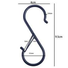 S 形挂钩，用于悬挂重型金属 S 形挂钩，带扣，S 形挂钩，适用于架子、橱柜、悬挂植物、衣服、厨房用具、锅、平底锅、袋子