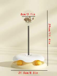 1pc Cat Snack Ball Feeder Toy With Spring Playplate, Self-Entertainment Cat Toy