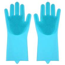 Pet Grooming Cleaning Gloves Dog Cat Bathing Shampoo Glove Scrubber Magic Dishwashing Cleanner Sponge Silicon Hair Removal Glove