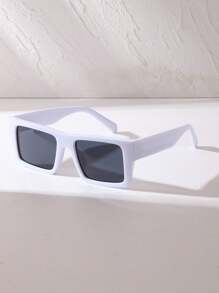 1pc New Western Style Men's Fashion Simple Square Fashion Glasses, Cyberpunk Streetwear Hip Hop Party Essential Glasses