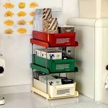 多機能コーヒー＆ティーバッグ収納オーガナイザー-オフィス＆ホームコーヒーバー用引き出し付き2/3段コーナー卓上ラック - マルチカラー - チェックする 12