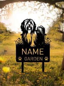 HELLOYOUNG 1PC Custom Havanese Metalen Memorial Garden Stake Gepersonaliseerde Huisdier Graf Marker Naambord Herinneringsstaak Decor Hond Verlies