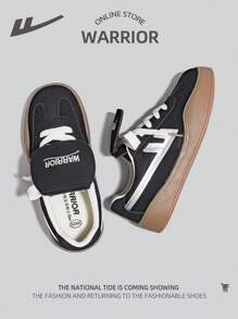 WARRIOR 1 双女式休闲运动鞋，系带，低帮，白色，户外运动休闲鞋，轻便，厚底 - 黑色 - 查看 4