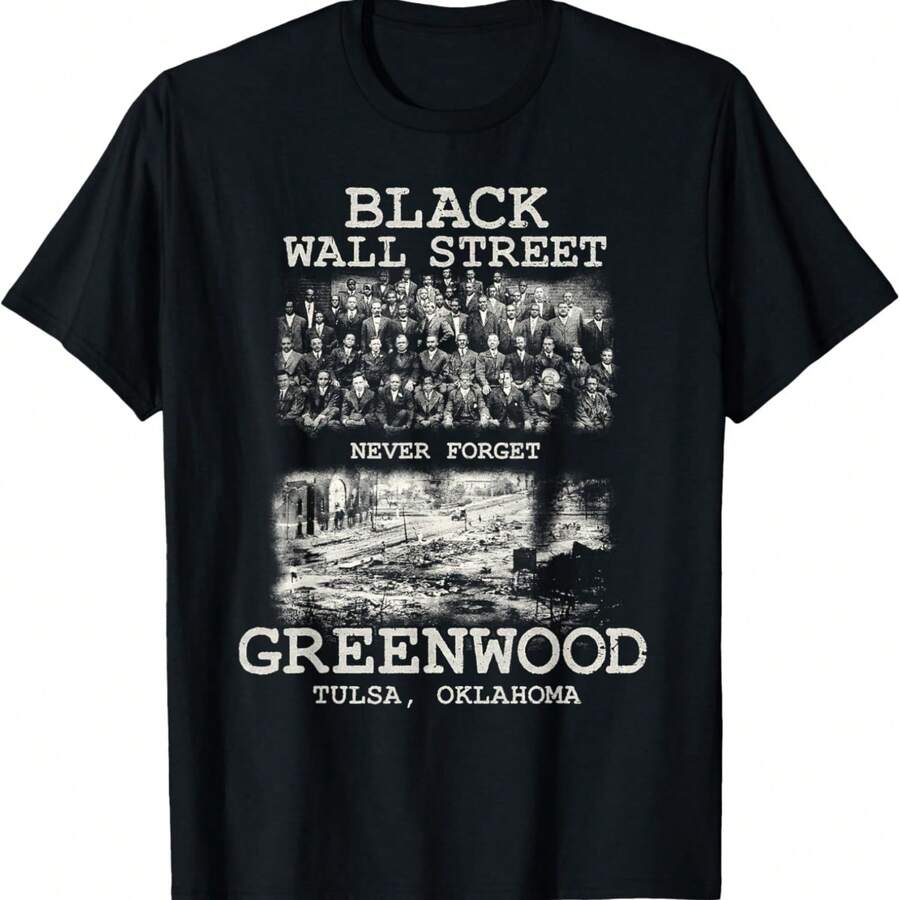Black Wall Street Tulsa Oklahoma T-Shirt - Black - View 1