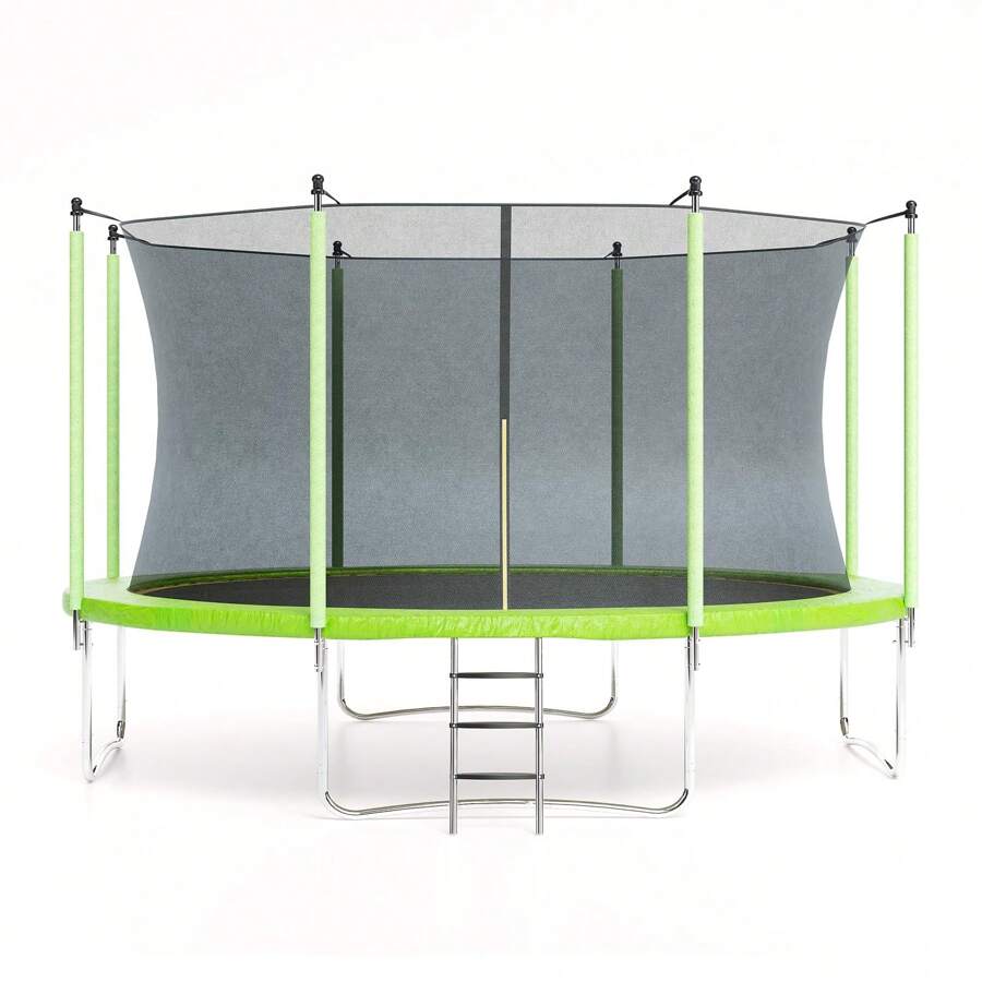 Rampoline, 10FT 12FT 14FT 16FT Trampolines For Kids & Adults, Trampoline With Enclosure, Ladder, Recreational Trampolines For Outdoor Jump, ASTM Approved