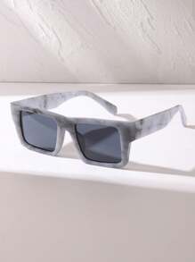 1pc New Western Style Men's Fashion Simple Square Fashion Glasses, Cyberpunk Streetwear Hip Hop Party Essential Glasses