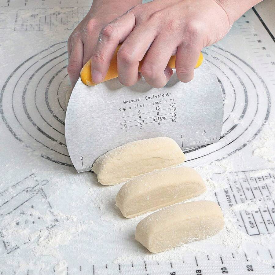 Grattoir à pâte, coupe-pâte, lame en acier inoxydable et manche souple, 16 CM, grattoir à pâtisserie, jaune 1 pièce - Jaune citron - Voir 1
