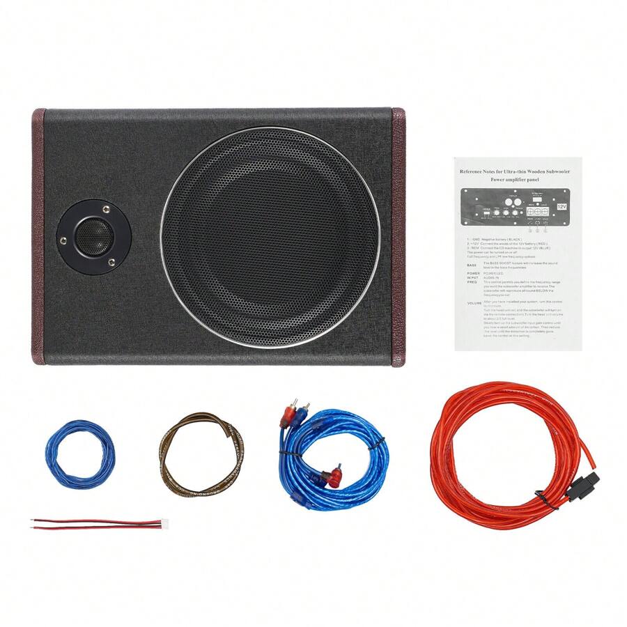 8'' 200W Rectangular Active Subwoofer Auto Amplified Slim Underseat Car ...