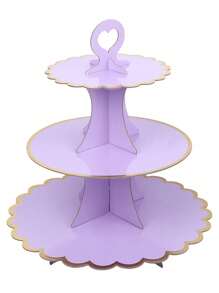 1pc 3-Tier Disposable Cake/Dessert Stand For Afternoon Tea, Wedding, Party, Birthday Celebration