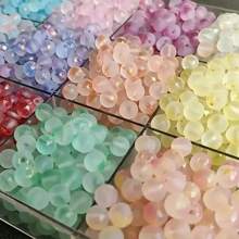 50 件磨砂玻璃珠套装，金色斑点，渐变色，8 毫米/10 毫米圆珠，适用于 DIY 珠宝制作和工艺品