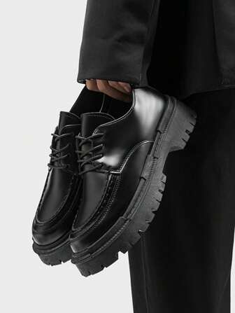 Zapatos casuales/formales para hombres, zapatos negros de vestir para el trabajo y el trayecto