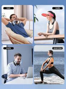 1 件挂颈风扇，带数字显示的颈扇，户外夏季降温风扇，可充电 4000mAh 挂颈风扇，带 3 速风力