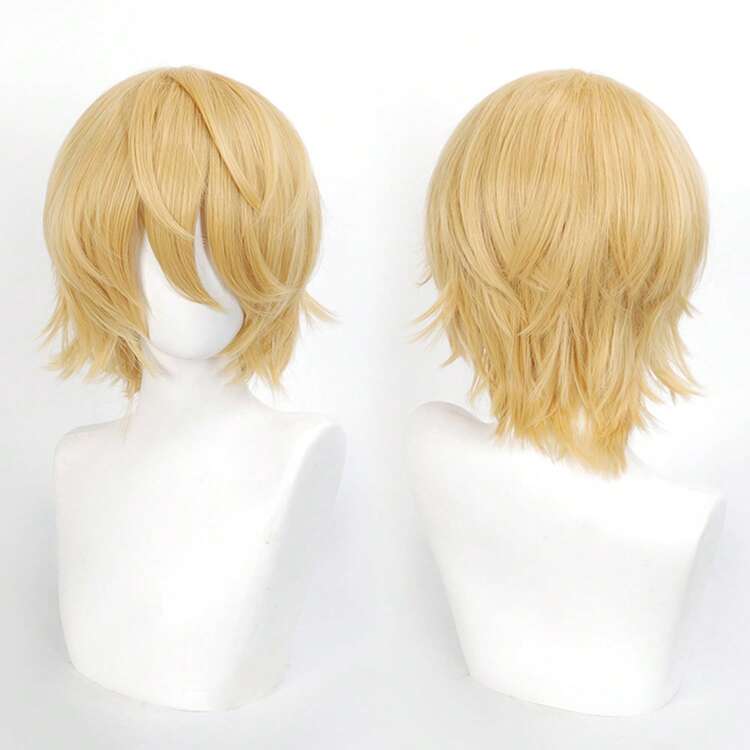 FULCRUM Short Straight Anime Cosplay Wig, Suitable For Parties, Christmas And Other Occasions, Synthetic Layered Short Hair Wig With Bangs, Unisex - Multicolor - View 13