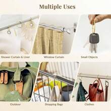 10Pcs/30Pcs/50Pcs Curtain Rings, Shower Curtain Rings, Shower Curtain Hooks Rust-Proof Curtain Shower Rings, Smooth Sliding Metal Gold Shower Hooks For Metal Shower Curtains And Rods - Multicolor - View 6