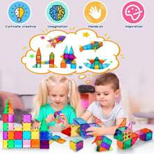Azulejos magnéticos para niños, 34 piezas, bloques de construcción magnéticos, juguetes educativos de aprendizaje, construcción, STEM para niños y niñas de 3, 4, 5, 6 y 7 años, regalos de cumpleaños y Navidad