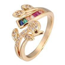 1 pieza Anillo de zirconia cúbica sintética de moda, accesorio de joyería de uso diario minimalista para mujeres